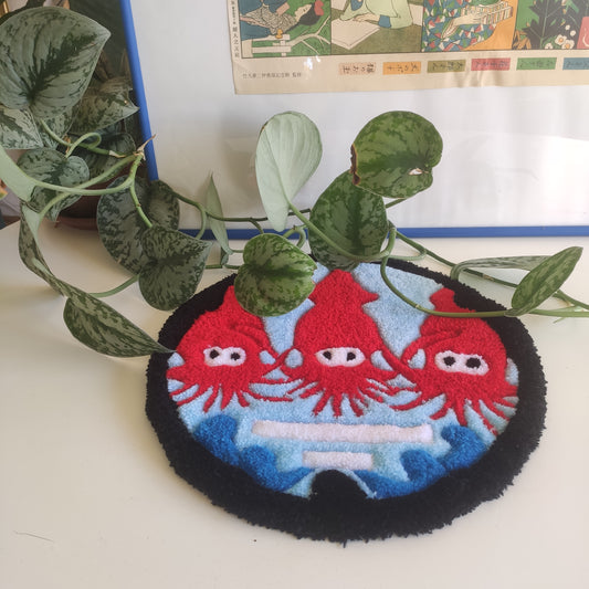 Les Calamars - Tapis assise de tabouret