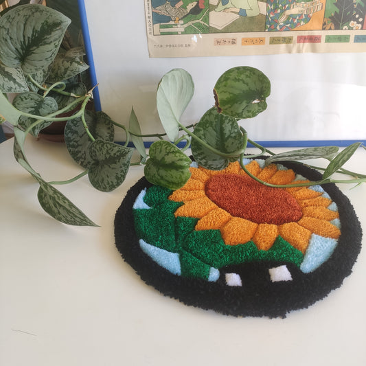 Le tournesol - Tapis assise de tabouret
